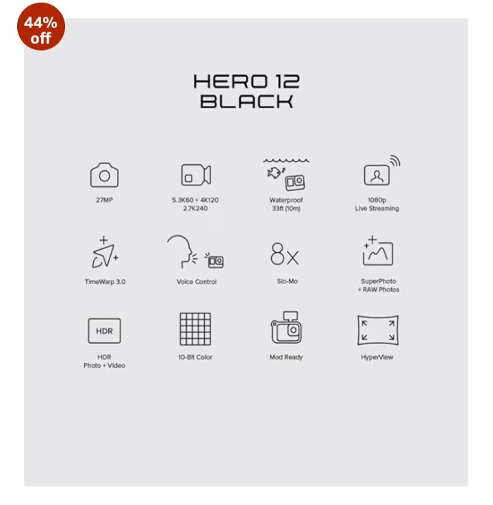 Go pro 12 black camera